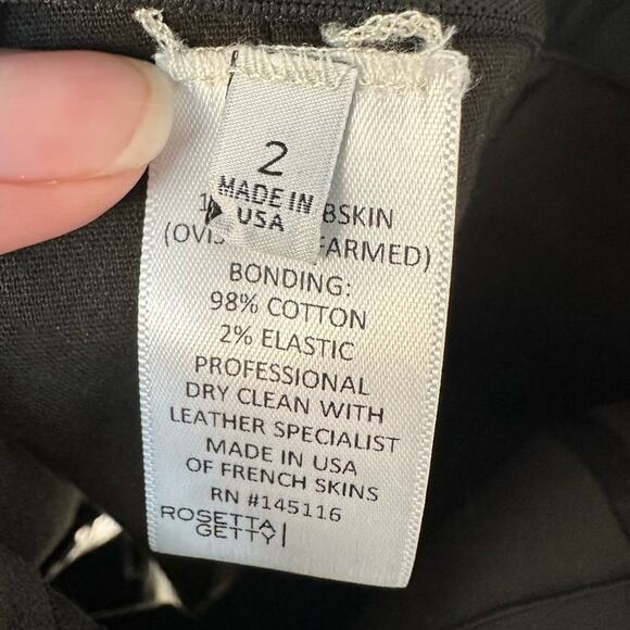 Rosetta Getty Pintuck Flare Leather Pants size US 2 Black Pull-On - Picture 11 of 15